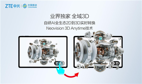 中兴通讯携手中国移动在2024MWC上海展发布AI普惠裸眼3D手机(图2)