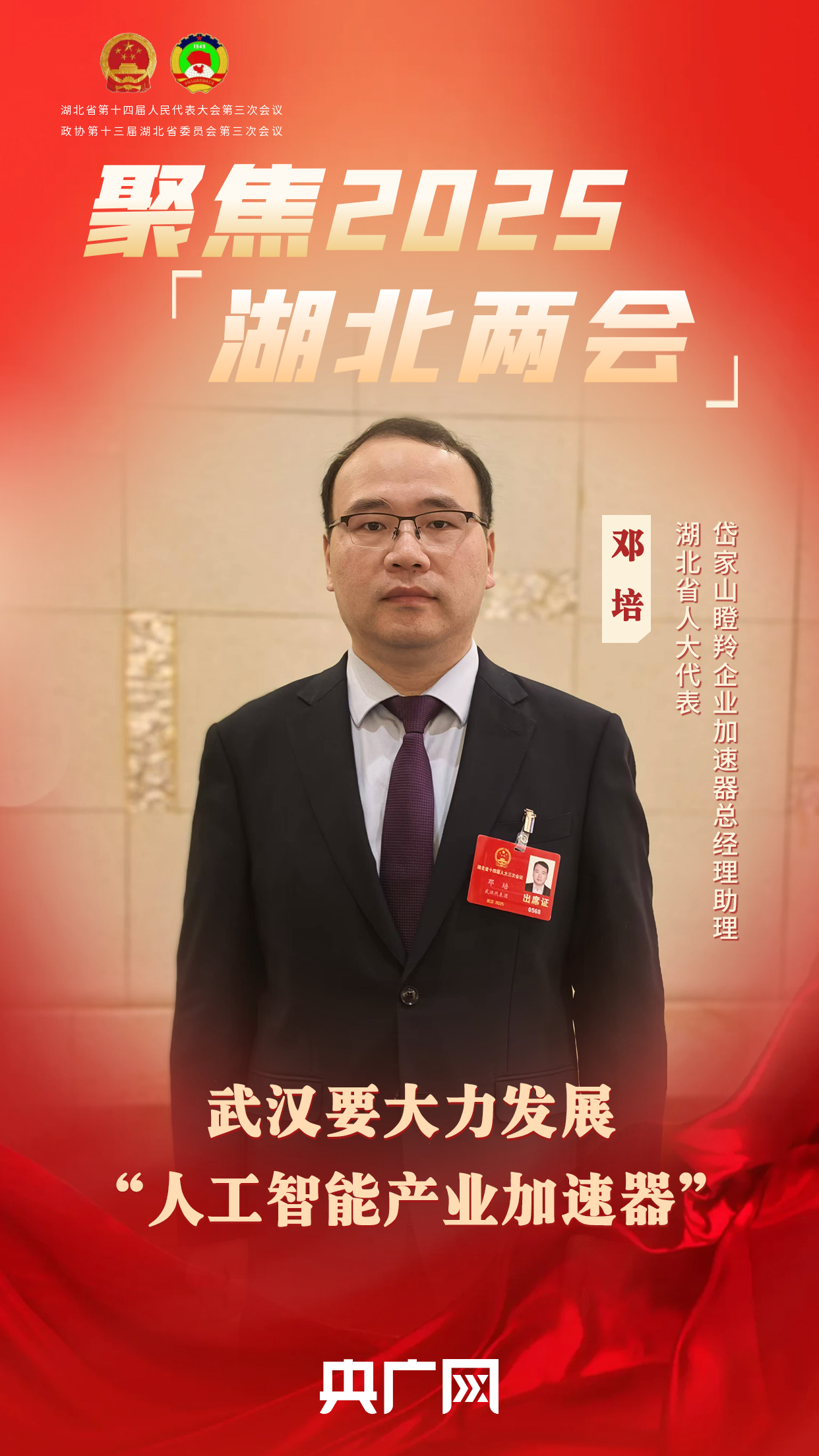 聚焦2025湖北两会｜邓培：武汉要大力发展“人工智能产业加速器”(图1)